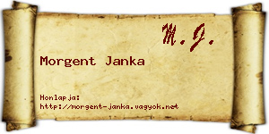 Morgent Janka névjegykártya